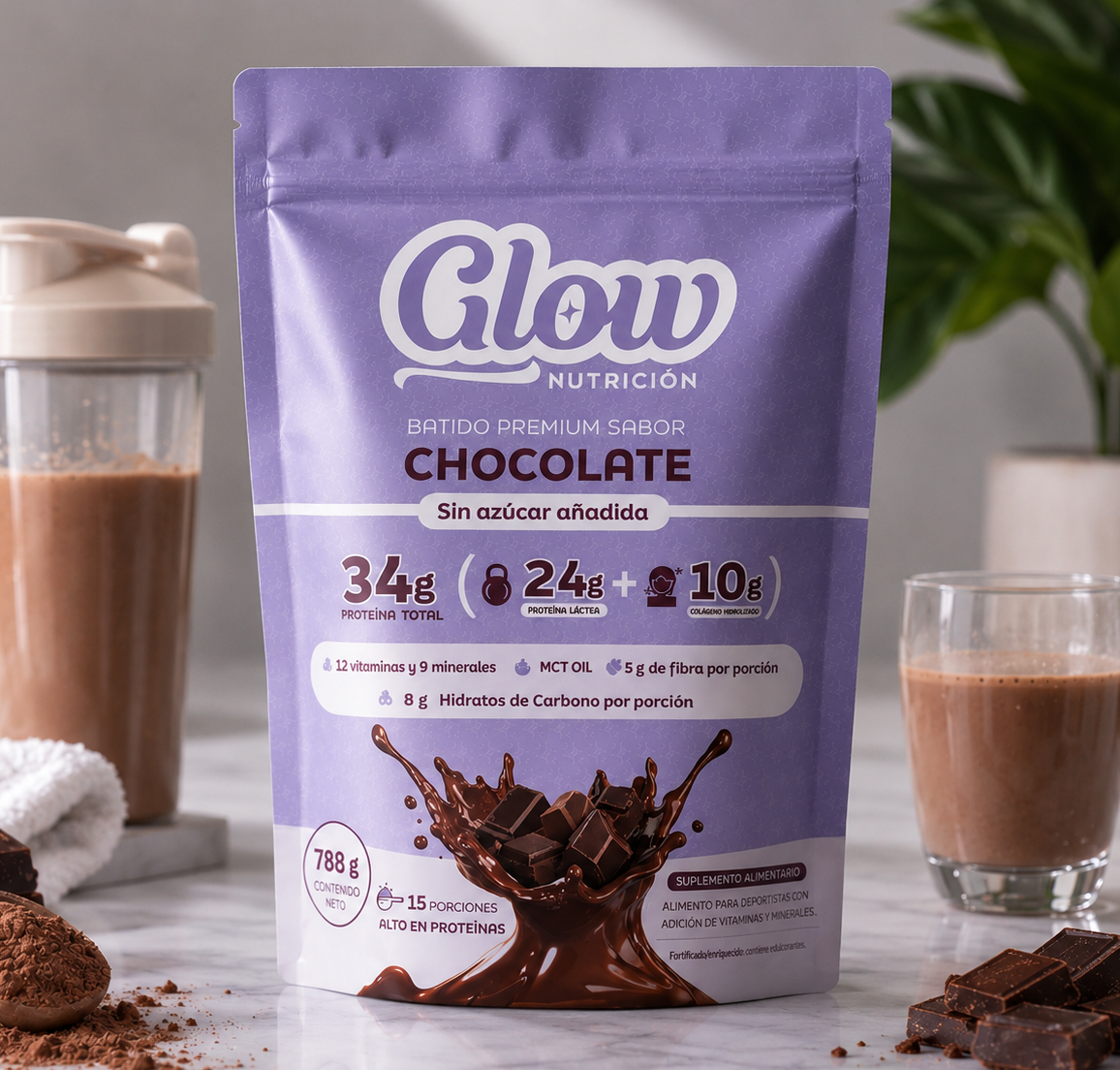 GLOW - Batido premium chocolate